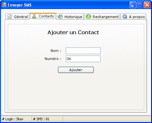 Ajout contact